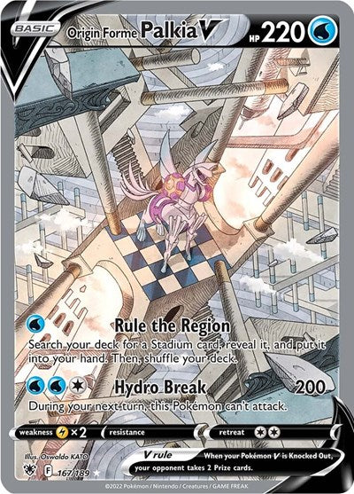 SWSH10: Origin Forme Palkia V (Alternate Full Art) (Holofoil)