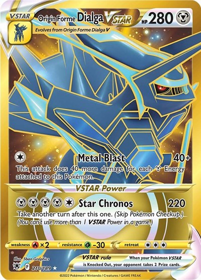 SWSH10: Origin Forme Dialga VSTAR - 210/189 (Secret) (Holofoil)