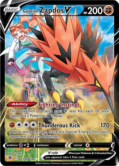 SWSH10:TG: Galarian Zapdos V (Holofoil)