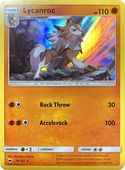 MCAP: Lycanroc - 76/147 (Water Web Holo) (Holofoil)