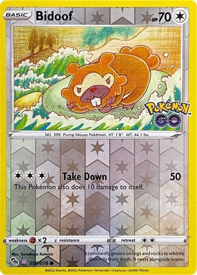 PGO: Bidoof (Peelable Ditto) (Reverse Holofoil)
