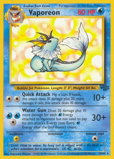Vaporeon (28) 28/64 Unlimited Jungle