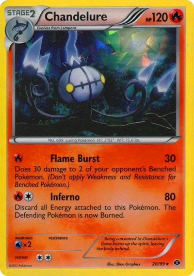 BLE: Chandelure - 20/99 (Cracked Ice Holo) (Holofoil)