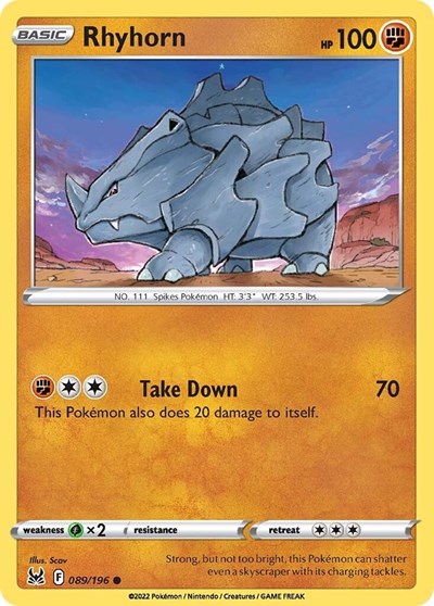 SWSH11: Rhyhorn (Reverse Holofoil)