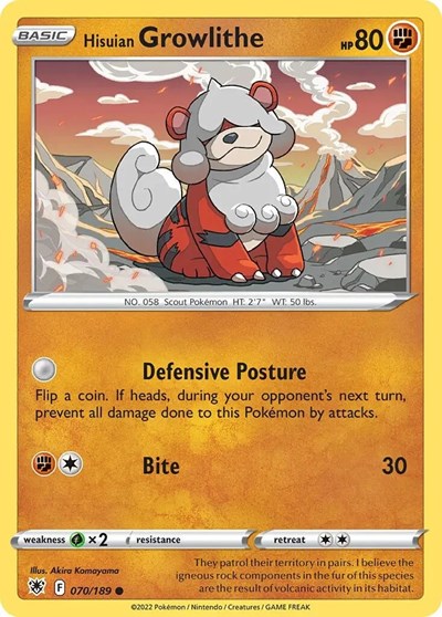 PR: Hisuian Growlithe - 070/189 (Cosmos Holo) (Holofoil)