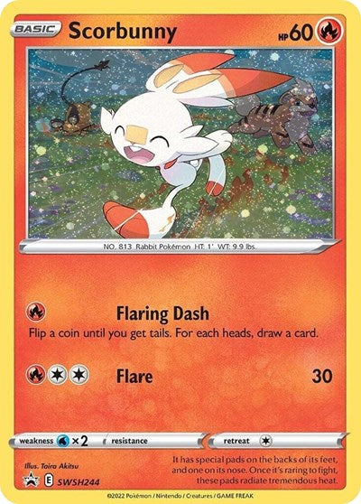 SWSD: Scorbunny - SWSH244 (Cosmos Holo) (Holofoil)