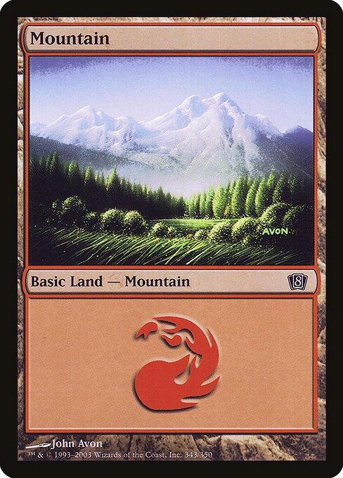 8ED: Mountain (343) (Foil)