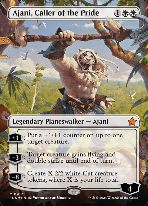 FDN: Ajani, Caller of the Pride (Borderless) (Mana Foil)