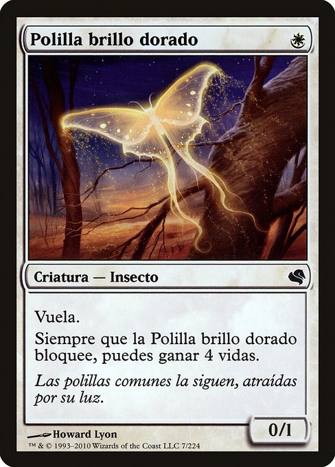 PS11: Goldenglow Moth (Spanish) - "Polilla brillo dorado"