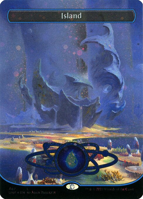 UNF: Island (487) (Borderless) (Galaxy Foil)