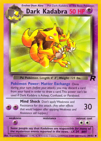 Dark Kadabra 39/82 Unlimited Team Rocket
