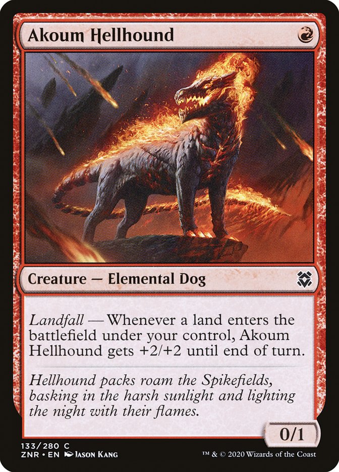 Akoum Hellhound [Foil] :: ZNR