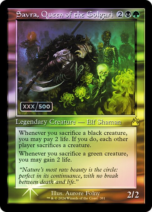 RVR: Savra, Queen of the Golgari (Retro Frame) (Serial Numbered) (Foil)