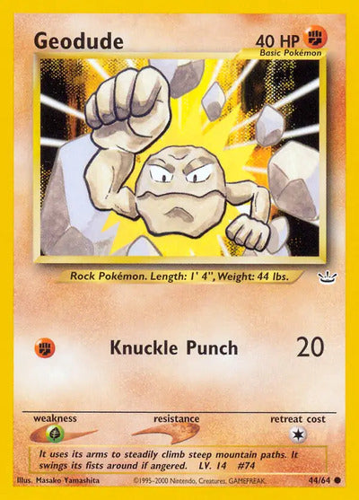Geodude 44/64 Unlimited Neo Revelation