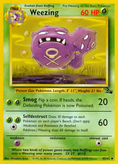 Weezing 45/62 Unlimited Fossil