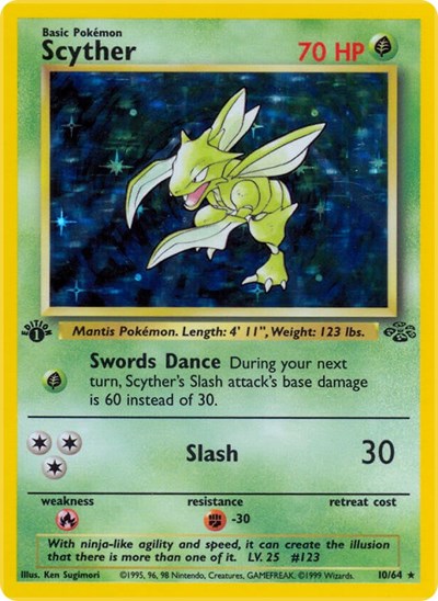 JU: Scyther (10) (1st Edition Holofoil)