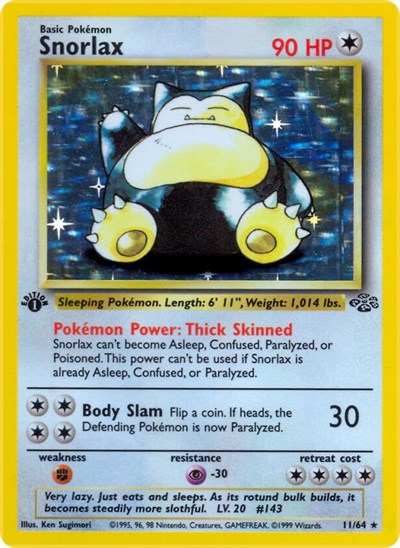 JU: Snorlax (11) (1st Edition Holofoil)