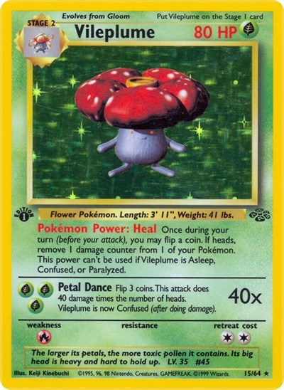 JU: Vileplume (15) (1st Edition Holofoil)