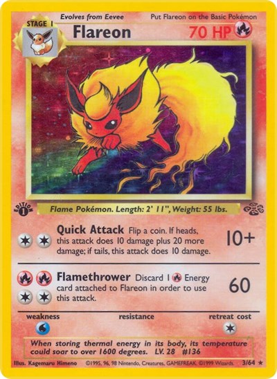 JU: Flareon (3) (1st Edition Holofoil)