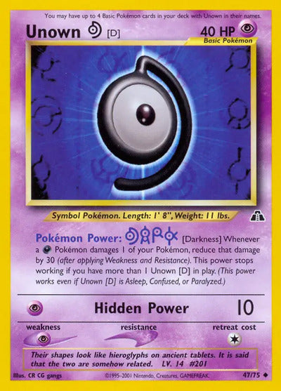 Unown [D] 47/75 Unlimited Neo Discovery