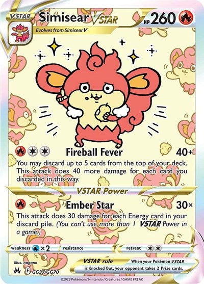 CRZ:GG: Simisear VSTAR (Holofoil)