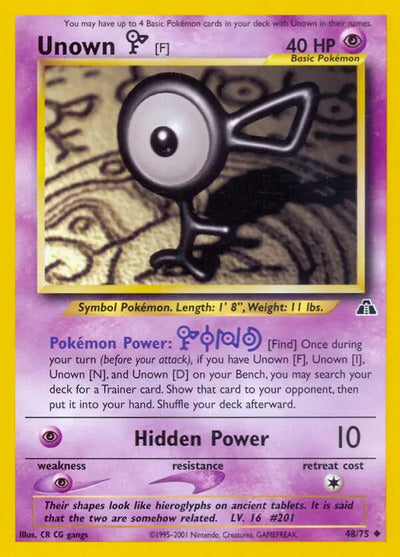 Unown [F] 48/75 Unlimited Neo Discovery