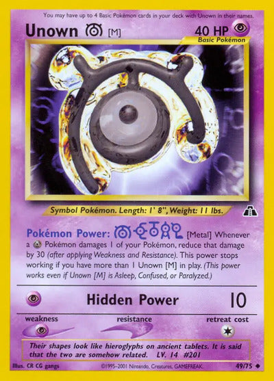 Unown [M] 49/75 Unlimited Neo Discovery