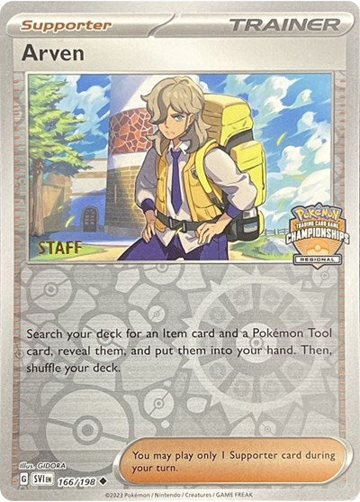 PR: Arven - 166/198 (Regional Championships) [Staff] (Reverse Holofoil)
