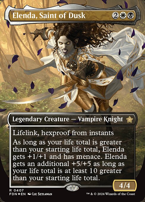 FDN: Elenda, Saint of Dusk (Borderless) (Mana Foil)