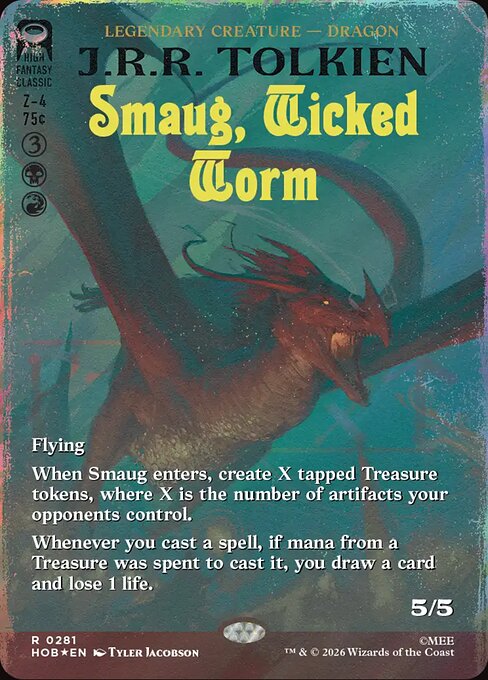 HOB: Smaug, Wicked Worm (Borderless) (Surge Foil)