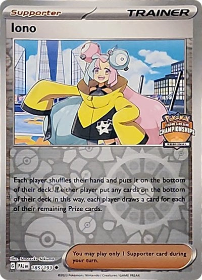 PR: Iono - 185/193 (Regional Championships) (Reverse Holofoil)