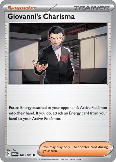 MEW: Giovanni's Charisma - 161/165 (Reverse Holofoil)