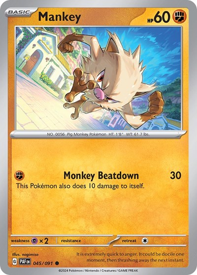 PAF: Mankey - 045/091 (Reverse Holofoil)