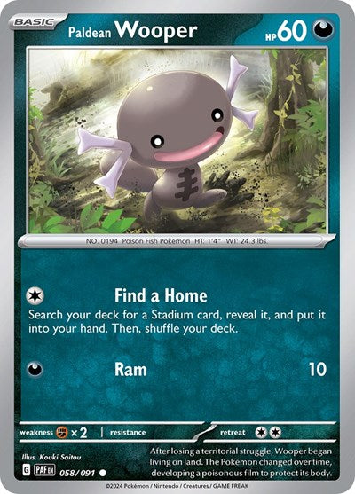 PAF: Paldean Wooper - 058/091 (Reverse Holofoil)