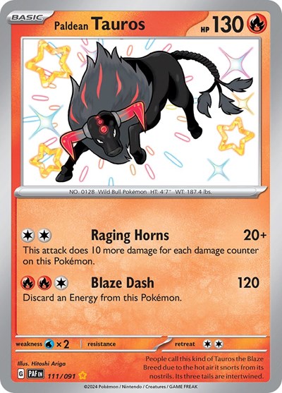 PAF: Paldean Tauros - 111/091 (Holofoil)