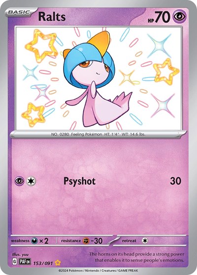 PAF: Ralts - 153/091 (Holofoil)