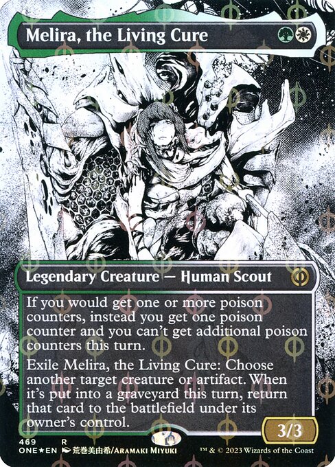 ONE: Melira, the Living Cure (Borderless) (Step-and-Compleat Foil)
