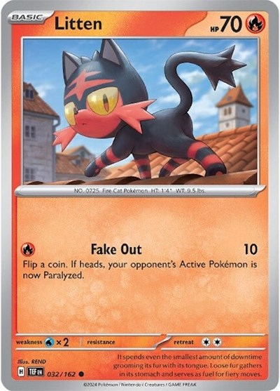 TEF: Litten - 032/162 (Reverse Holofoil)