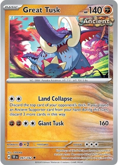 TEF: Great Tusk - 097/162 (Reverse Holofoil)