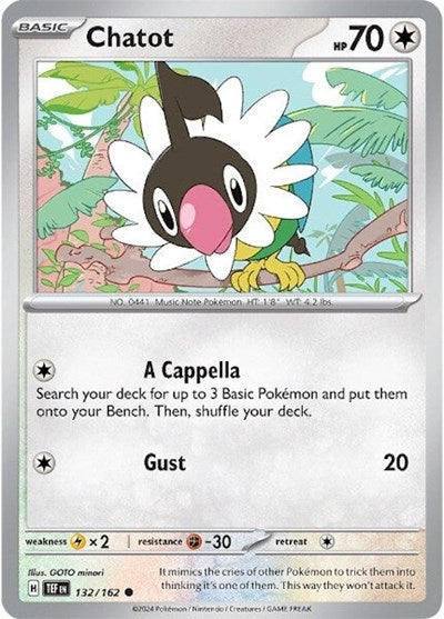 TEF: Chatot - 132/162 (Reverse Holofoil)