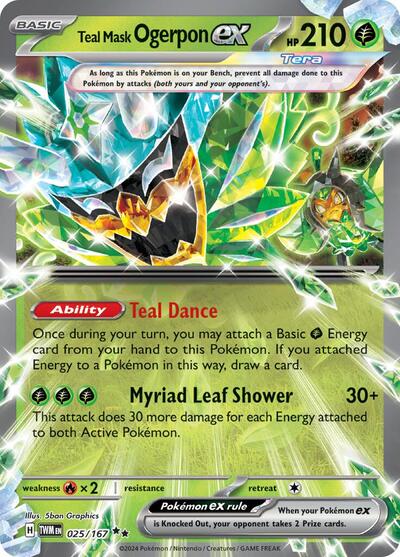TWM: Teal Mask Ogerpon ex - 025/167 (Holofoil)