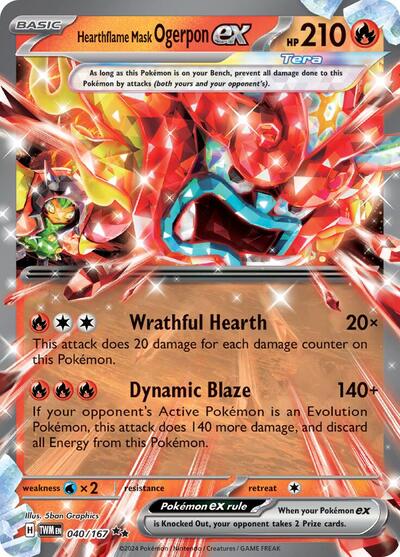 TWM: Hearthflame Mask Ogerpon ex - 040/167 (Holofoil)