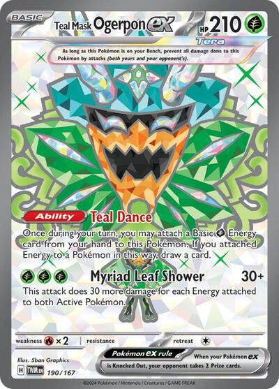TWM: Teal Mask Ogerpon ex - 190/167 (Holofoil)