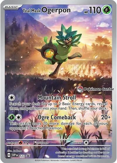 SVP: Teal Mask Ogerpon - 123 (Pokemon Center Exclusive) (Holofoil)