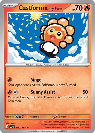 SSP: Castform Sunny Form - 020/191 (Reverse Holofoil)
