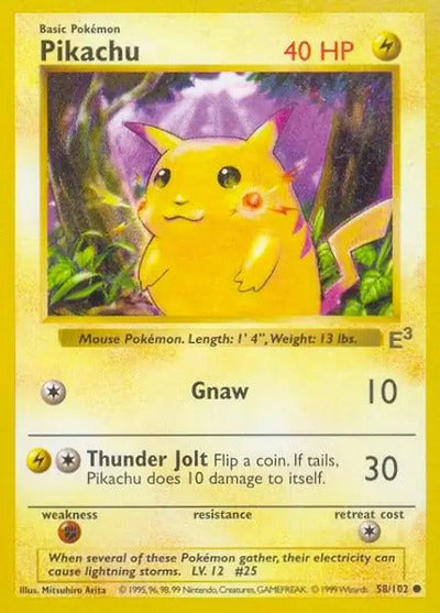 Pikachu Red Cheeks 058/102 Base Set Shadowless