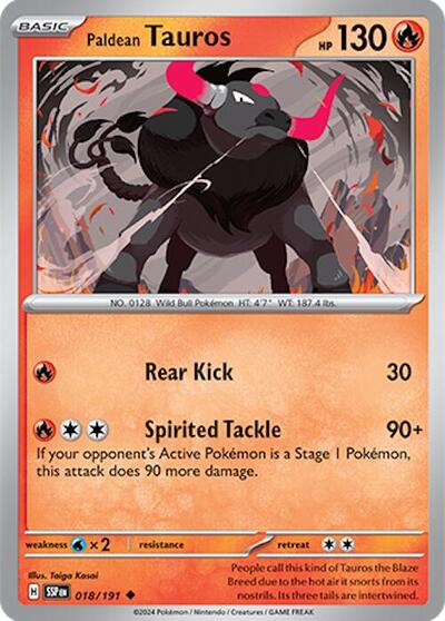 SSP: Paldean Tauros - 018/191 (Reverse Holofoil)