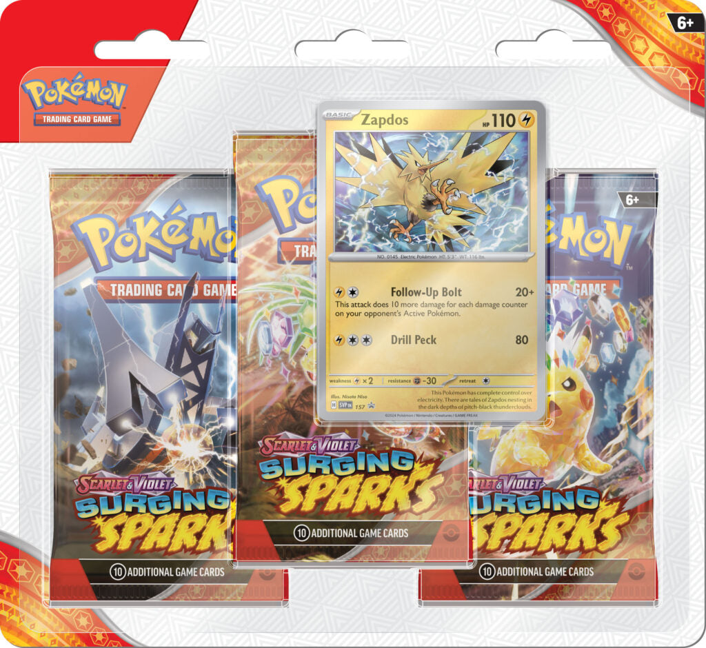 Scarlet & Violet 8 - Surging Sparks: 3-Pack Blister