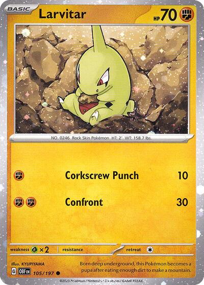 MCAP: Larvitar - 105/197 (Cosmos Holo) (Holofoil)