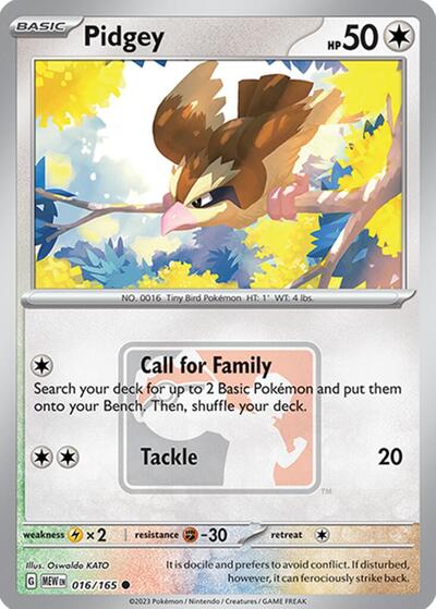 PR: Pidgey - 016/165 (League Promo) (Reverse Holofoil)